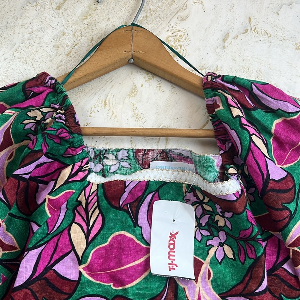 Cynthia Rowley 100% linen floral women’s top size medium - Picture 11 of 11
